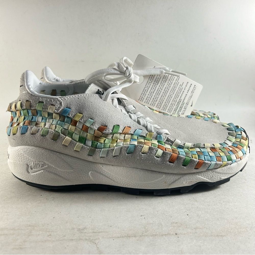Nike Air Footscape Woven Womens Suede Shoes Gray Rainbow Size 9.5 FB1959–101